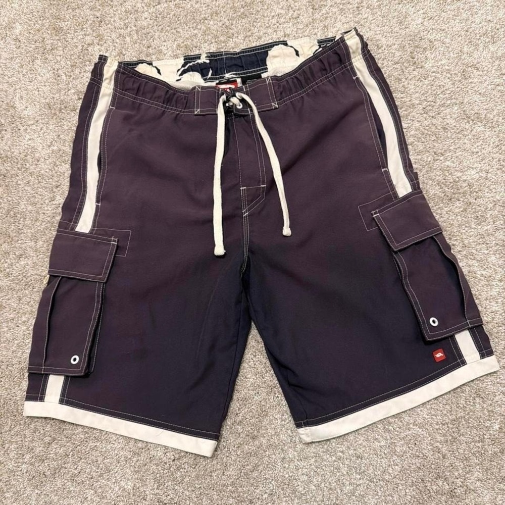 Y2K Tony Hawk Cargo Board Shorts | Y2K Skate‎ Surf Utility Shorts | Faded Blue